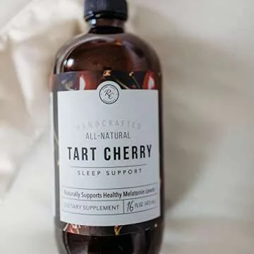 Rowe Casa Organics Tart Cherry Organic Sleep Support with Valerian Root and Chamomile, Naturally Supports Sleep Cycle Regulation and Muscle Recovery, 16 FL OZ