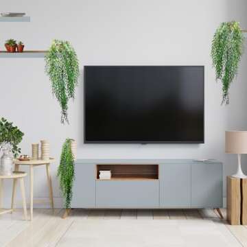 herfate Garland Artificial Hanging Plants 4 PC Weeping Willow Swag Leaves Ivy Vine Fake Seaweed Greenery Faux Plants Realistic Home Office Christmas Decoration Indoor Outdoor