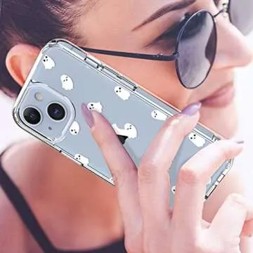 LUHOURI Designed for iPhone 14 Case - Trendy Floral Clear Design with Screen Protector for Women and...