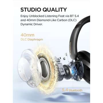 1MORE SonoFlow-Pro Noise Cancelling Headphones - HQ51 Over Ear Bluetooth Headphones with LDAC for Hi...