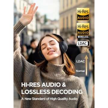 1MORE SonoFlow-Pro Noise Cancelling Headphones - HQ51 Over Ear Bluetooth Headphones with LDAC for Hi-Res Wireless Audio,100H Playtime,Bluetooth 5.4,QuietMax ANC, Comfortable Fit,Clear Calls