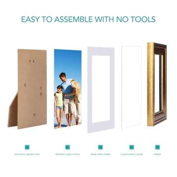 TWING 8x10 Picture Frame Gold Displays 5x7 Photo Frame with Mat or 8x10 Inch Without Mat,Picture Frames for Table Top Display and Wall Mounting, Ideal Gift to Family and Friends