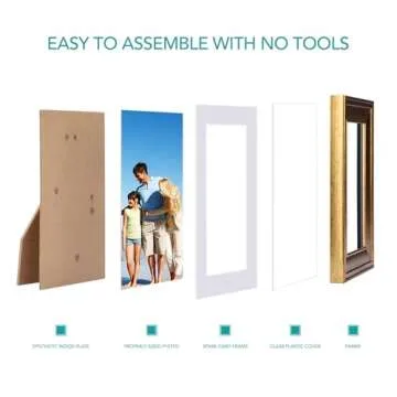 TWING 8x10 Picture Frame Gold Displays 5x7 Photo Frame with Mat or 8x10 Inch Without Mat,Picture Frames for Table Top Display and Wall Mounting, Ideal Gift to Family and Friends