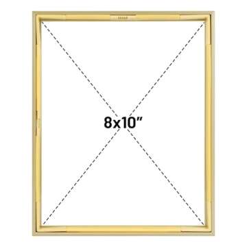 Frametory, 8x10 Floating Picture Frame - Metal Photo Frame - Real Glass - for Wall Mount or Tabletop Displays (Gold, 2 Pack)