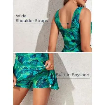 Stylish Plus-Size Swimdress with Tummy Control for Women