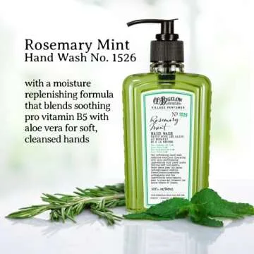 C.O. Bigelow Hand Wash Rosemary Mint, Village Perfumer Moisturizing Hand Soap for Bathroom & Kitchen...