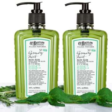 C.O. Bigelow Hand Wash Rosemary Mint, Village Perfumer Moisturizing Hand Soap for Bathroom & Kitchen with Aloe Vera and Pro-Vitamin B5, 10 fl oz