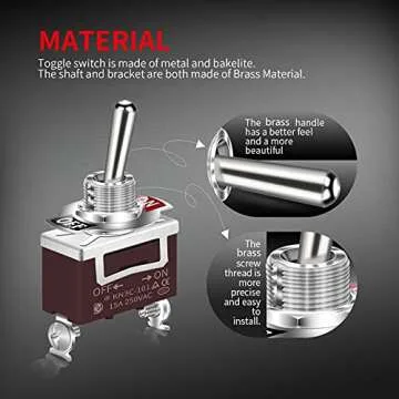 DaierTek Waterproof Toggle Switch 12V 30A Heavy Duty 2 Pin