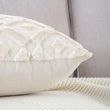 MADIZZ Beige Plush Throw Pillow Covers - Cozy & Elegant