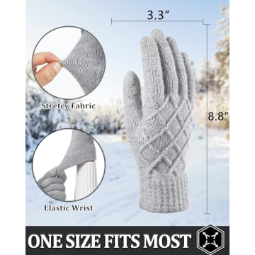 REACH STAR Winter Gloves for Women - Touchscreen Thermal Warmth