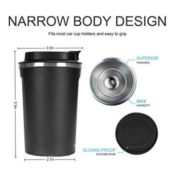 SIMPLE DRINK Insulated Travel Coffee Mug | Double Wall Vacuum Stainless Steel Coffee Cup Tumbler with Spill Proof Lid for Hot and Ice Beverages, 12 oz