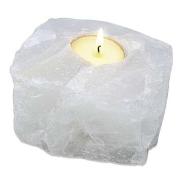 Clear Quartz Candle Holders - Elegant Healing Crystals Decor