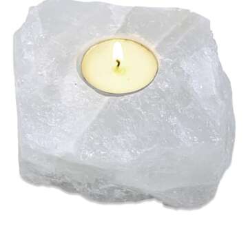 Clear Quartz Candle Holders - Elegant Healing Crystals Decor