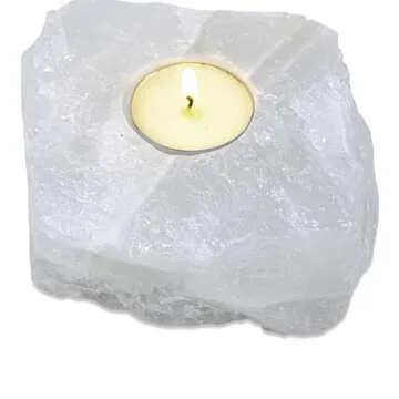 Clear Quartz Candle Holders - Elegant Healing Crystals Decor