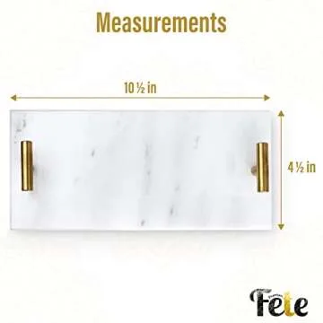 Guest Towel Holder Tray for Bathroom - White Marble Tray - Napkin Holder for Bathroom - Bathroom Hand Towel Tray, Paper Guest Towel Holder, Vanity Tray for Bathroom