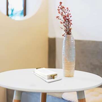 Guest Towel Holder Tray for Bathroom - White Marble Tray - Napkin Holder for Bathroom - Bathroom Hand Towel Tray, Paper Guest Towel Holder, Vanity Tray for Bathroom