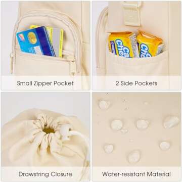 sportsnew Water Bottle Holder with Strap 32oz 40oz Insulated Water Bottle Carrier Sling Bag with Phone Pocket Tumbler Bag Cup Sleeve Crossbody Pouch for Walking Hiking Travelling Carrying, Beige