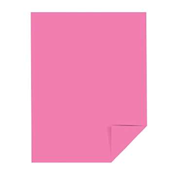 Astrobrights® Colored Card Stock, Bright Color Cover Paper, 8 1/2" x 11", FSC® Certified, 65 Lb, Pulsar Pink™, Pack Of 250 Sheets