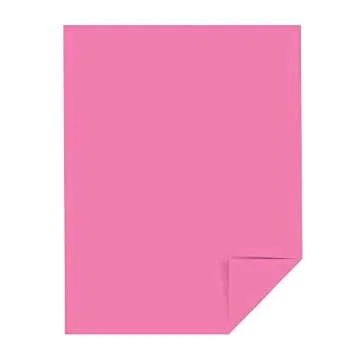 Astrobrights® Colored Card Stock, Bright Color Cover Paper, 8 1/2" x 11", FSC® Certified, 65 Lb, Pulsar Pink™, Pack Of 250 Sheets