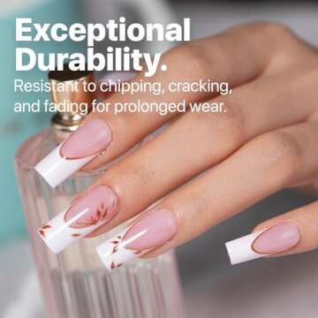 SXC Cosmetics French Tip Press On Nails Pink Series, Medium Square X-Pro Tips Starter Kit