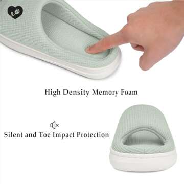 SOULROSE Slippers for Women Memory Foam House Bedroom Platfoam Slipper Slides Cloud Lightweight Comfy Waffle Womens Slippers Cozy Open Toe Indoor Outdoor Slide Shoes