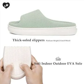 SOULROSE Slippers for Women Memory Foam House Bedroom Platfoam Slipper Slides Cloud Lightweight Comfy Waffle Womens Slippers Cozy Open Toe Indoor Outdoor Slide Shoes