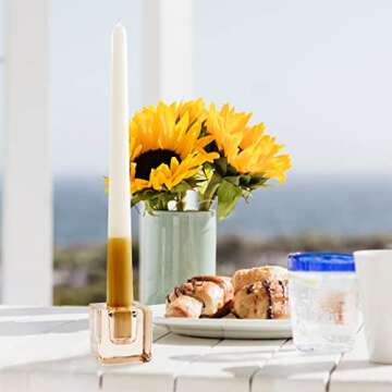 AGLARY Amber Square Candle Holders for Any Occasion