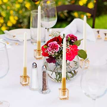 AGLARY Amber Square Candle Holders for Any Occasion
