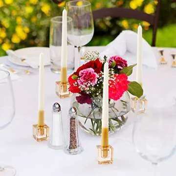 AGLARY Amber Square Candle Holders for Any Occasion
