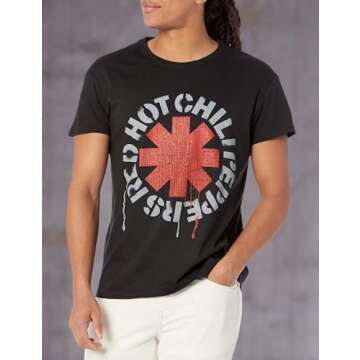 Red Hot Chili Peppers Distressed Men's T-Shirt Black