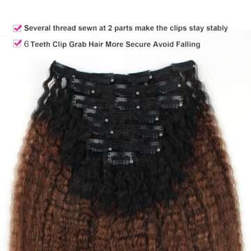 Lovrio Kinky Straight Clip-in Extensions for Stunning Look