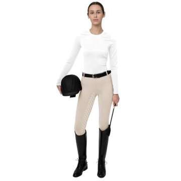 FitsT4 Sports Women's Full Seat Riding Tights Active Silicon Grip Horse Riding Tights Equestrian Breeches