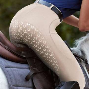 FitsT4 Sports Women's Full Seat Riding Tights Active Silicon Grip Horse Riding Tights Equestrian Breeches