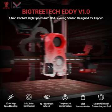 BIGTREETECH Eddy USB V1.0 Auto Bed Leveling Sensor for Voron 2.4/Trident, SV08/VZbot/CoreXY/i3 Series Running Klipper 3D Printer Compatible with Octopus V1.1/Octopus Pro/SKR Mini E3 V3.0/Manta Board