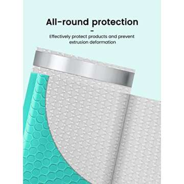 GSSSUSA Bubble Mailers 4x8 Inch 50 Pack Padded Envelopes Usable Size 4x7 Inch Shipping Envelopes Self Seal Small Packaging Shipping Bags for Mailing Jewelry, Small Business, Teal