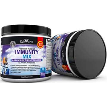 Immune Support Drink with Vitamin C 1000mg D3 B12 Zinc Elderberry Turmeric Echinacea - Electrolytes Powder Natural Hydration Immunity Defense Joint Support - Berry Flavor Vitamin Supplement - 30 Days