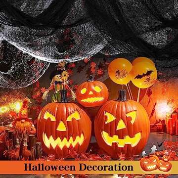 Xgunion Creepy Cloth 6Pcs 30×72inch Black Spooky Scary Gauze Decor Halloween Decorations for Party Indoor Outdoor (4Black + 2White)
