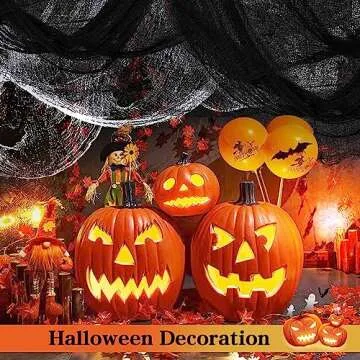 Xgunion Creepy Cloth 6Pcs 30×72inch Black Spooky Scary Gauze Decor Halloween Decorations for Party Indoor Outdoor (4Black + 2White)