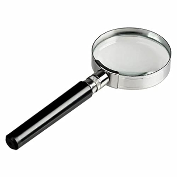 JORCEDI 10X Magnification Handheld Magnifier Magnifying Glass Handle Low Vision Aid 50mm for Book, M...