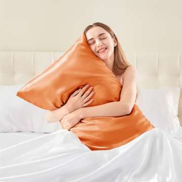 BEDELITE Satin Pillowcase for Hair and Skin, Super Soft and Cooling Similar to Silk Pillow Cases 2 P...