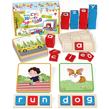 Gojmzo Wooden CVC Word Spelling Games for Kids