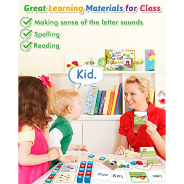 Gojmzo Wooden CVC Word Spelling Games for Kids