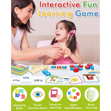 Gojmzo Wooden CVC Word Spelling Games for Kids