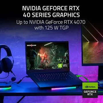 Razer Blade 15 Gaming Laptop: NVIDIA GeForce RTX 4070-13th Gen Intel 14-Core i7 CPU - 15.6” QHD 240Hz - 16GB DDR5 RAM, 1TB PCIe SSD - Windows 11 - CNC Aluminum - Chroma RGB - Thunderbolt 4