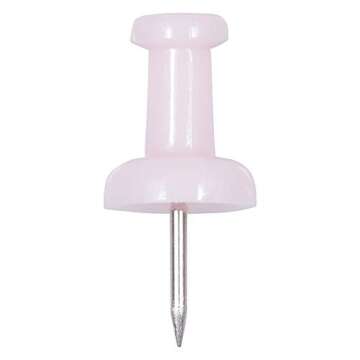 JAM PAPER Colorful Push Pins - Baby Pink Pastel Pushpins - 100/Pack
