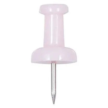 JAM PAPER Colorful Push Pins - Baby Pink Pastel Pushpins - 100/Pack