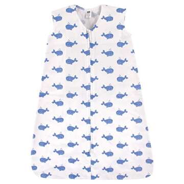 Hudson Baby Unisex Baby Cotton Sleeveless Wearable Sleeping Bag, Sack, Blanket, Whale, 18-24 Months