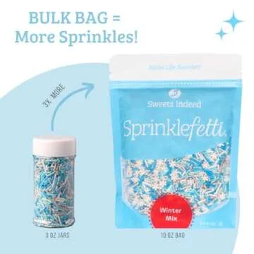 Winter Edible Sprinkle Mix for Cake and Cookie Decor