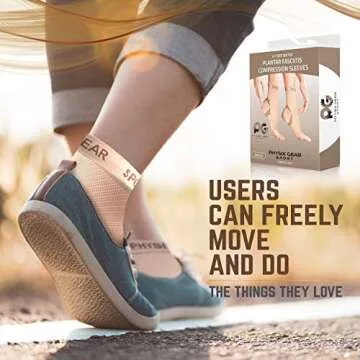 Physix Gear Plantar Fasciitis Compression Socks - Beige