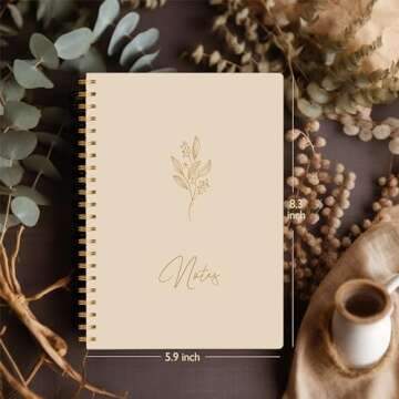 slapaflife Aesthetic Notebooks, 4 Pcs Cute Spiral Notebooks for Women,8.2x5.9 Inches Spiral Journal Notebook,Aesthetic School Supplies